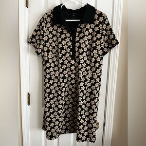 Cider Black and Cream Floral Midi Dress Retro 90’s